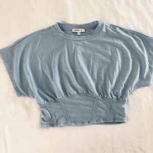 Light blue crop top
